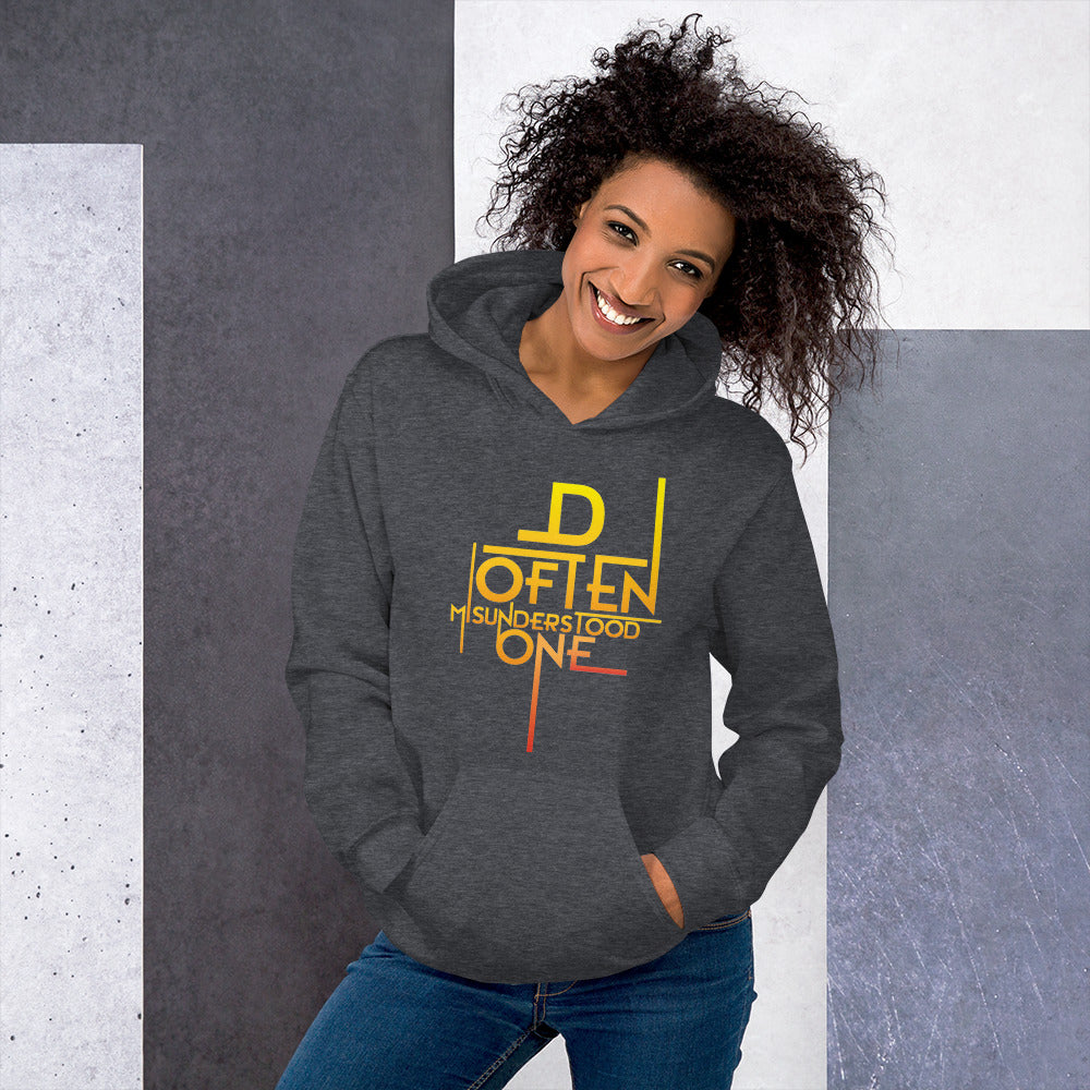 Abstract D Often Misunderstood Hoodie (Womens)