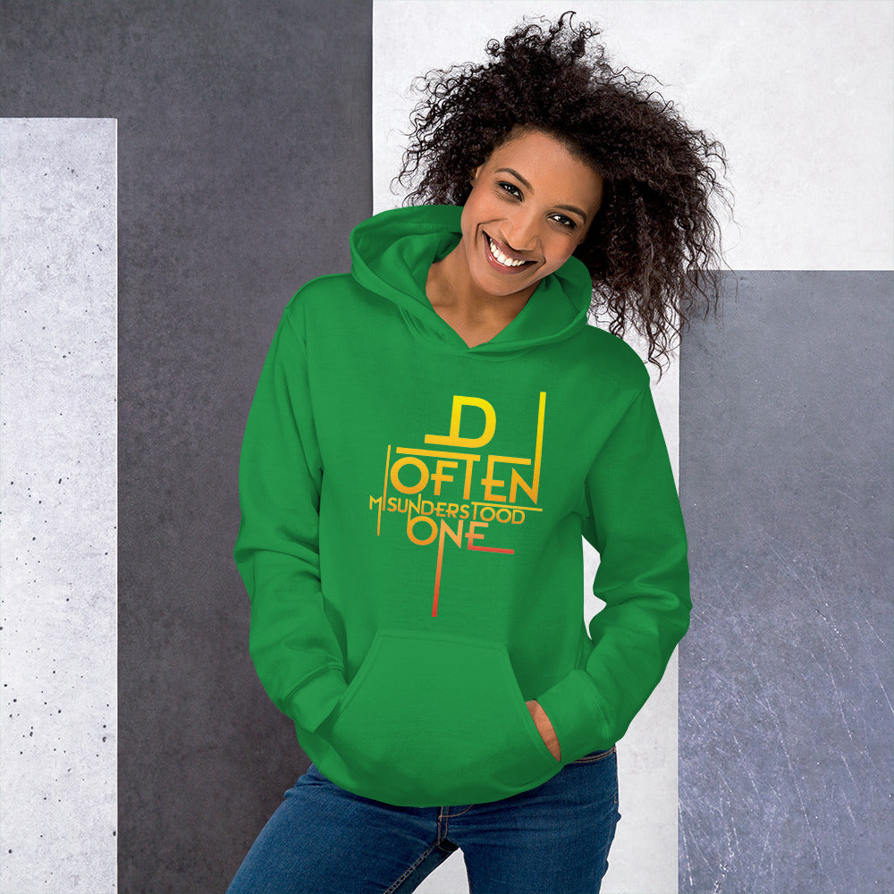 Abstract D Often Misunderstood Hoodie (Womens)