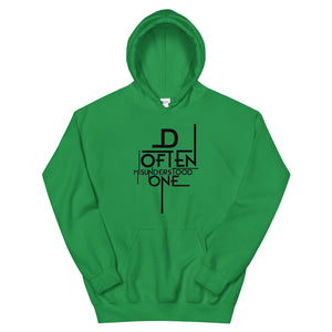 Black Abstract D Often Misunderstood One Hoodie (Mens)