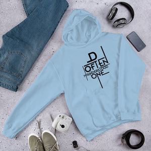 Black Abstract D Often Misunderstood One Hoodie (Womens)