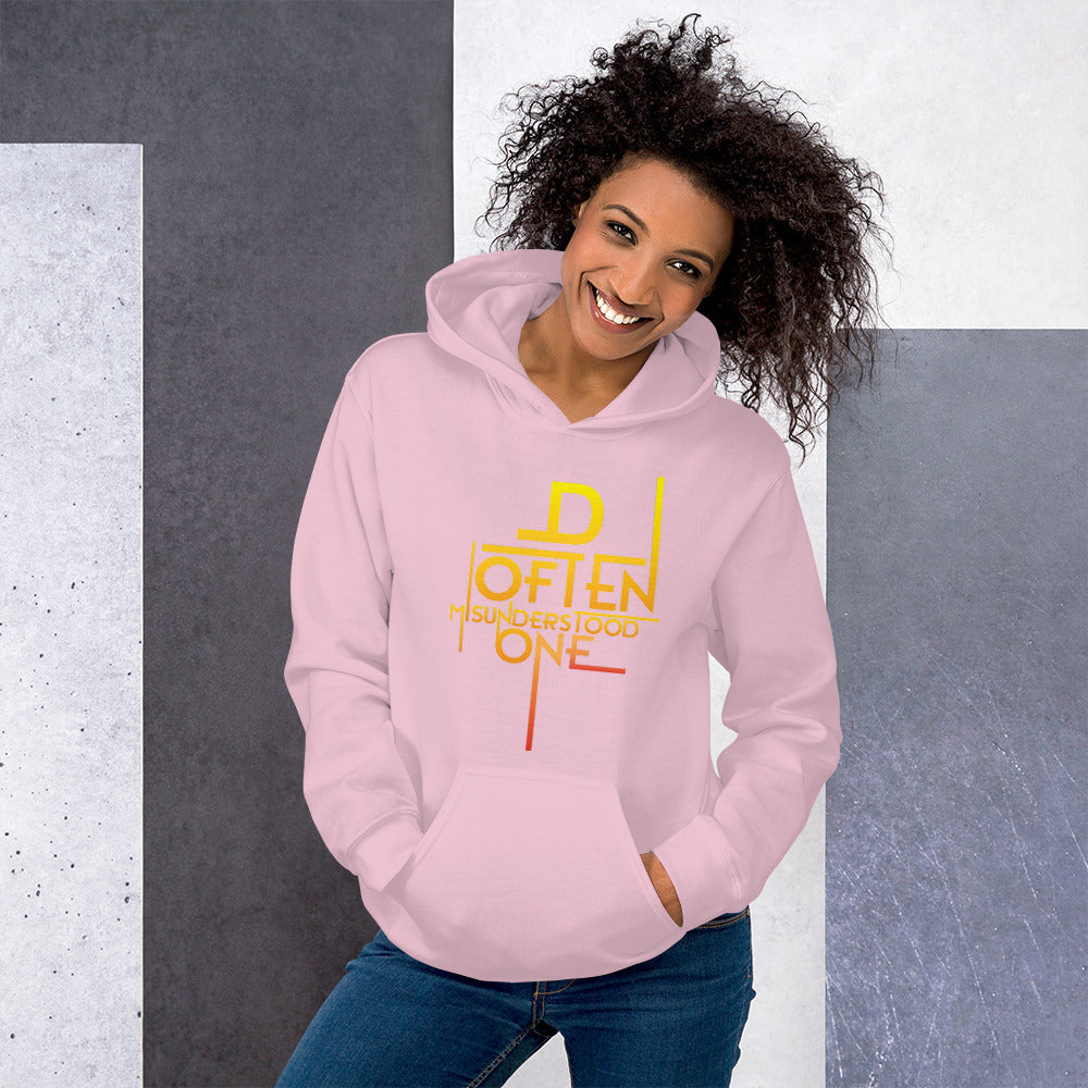 Abstract D Often Misunderstood Hoodie (Womens)