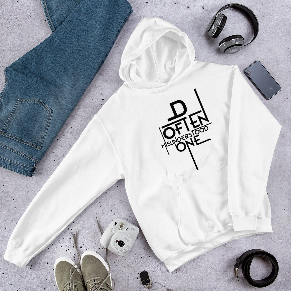 Black Abstract D Often Misunderstood One Hoodie (Womens)