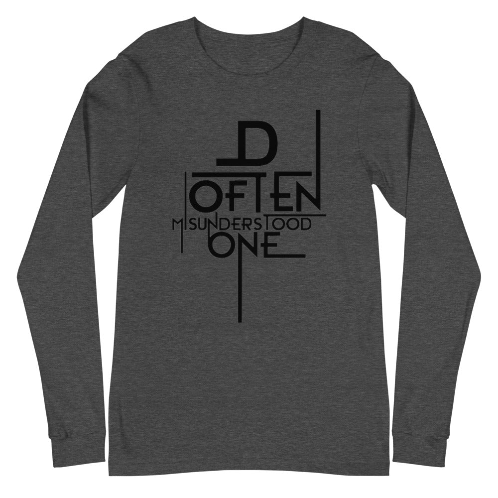 Black Abstract D Often Misunderstood One Long Sleeve (Mens)