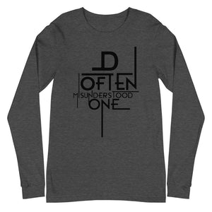 Black Abstract D Often Misunderstood One Long Sleeve (Mens)