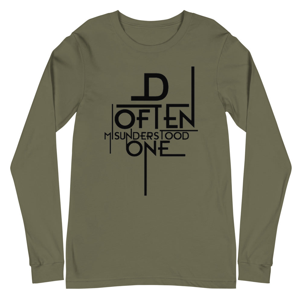 Black Abstract D Often Misunderstood One Long Sleeve (Mens)