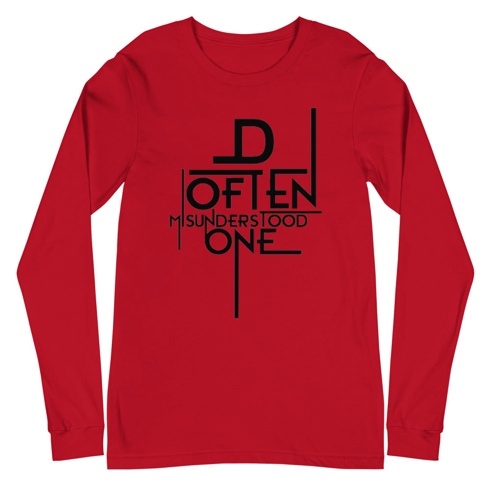 Black Abstract D Often Misunderstood One Long Sleeve (Mens)