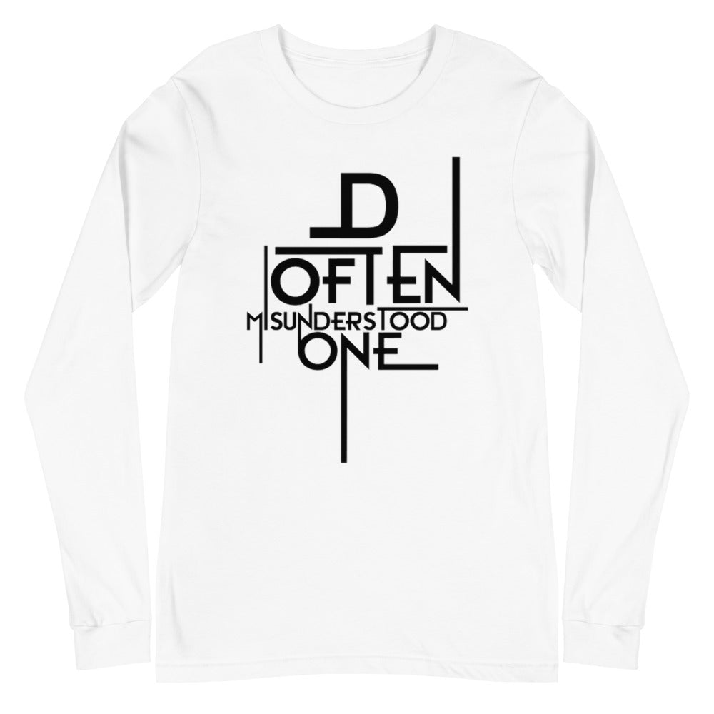 Black Abstract D Often Misunderstood One Long Sleeve (Mens)