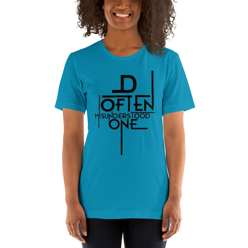 Black Abstract D Often Misunderstood One T-Shirt (Women)