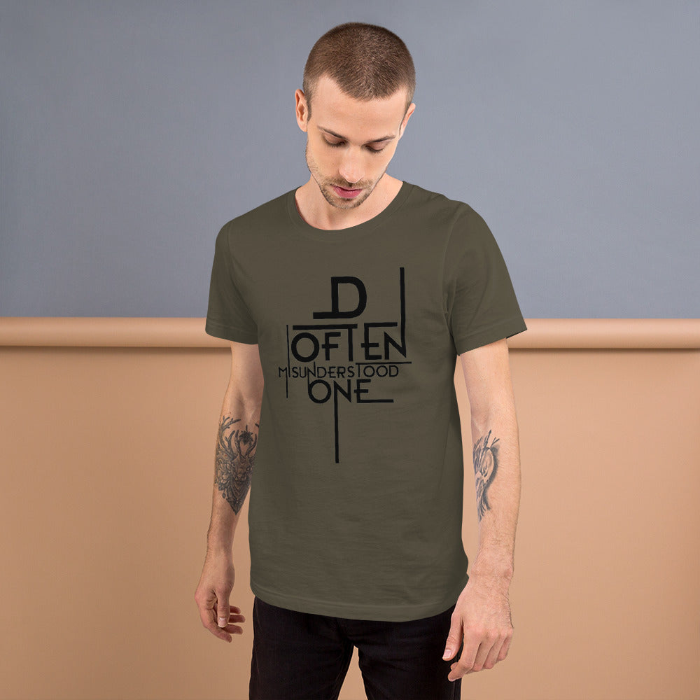 Black Abstract D Often Misunderstood T-Shirt (Men)