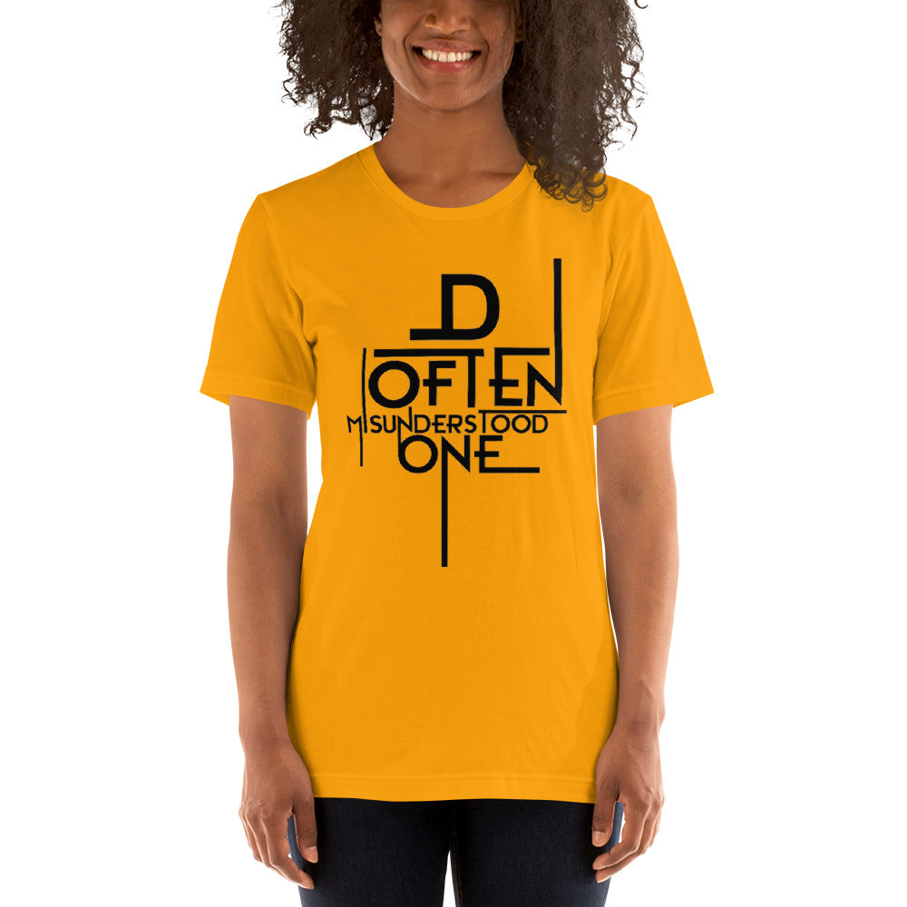 Black Abstract D Often Misunderstood One T-Shirt (Women)