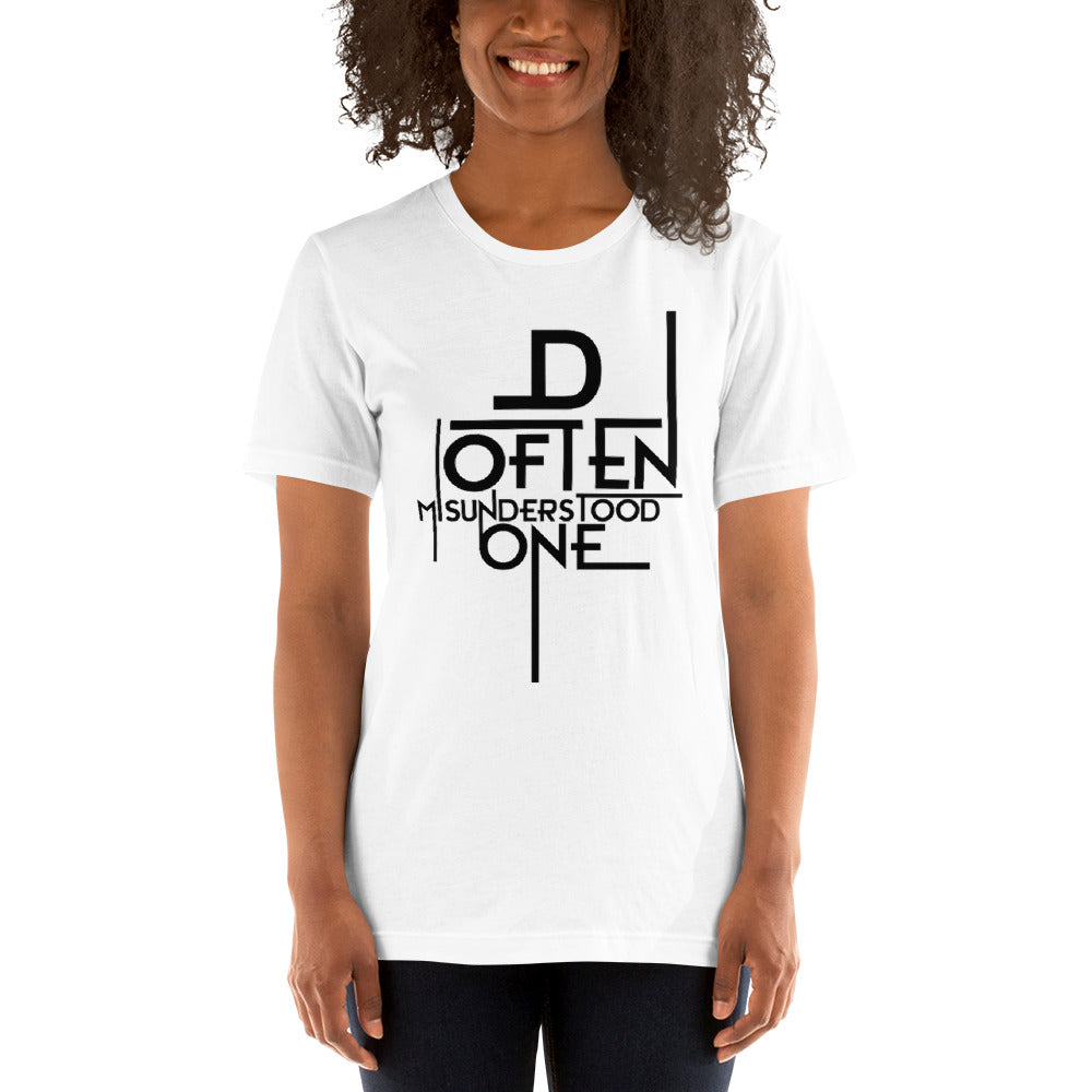 Black Abstract D Often Misunderstood One T-Shirt (Women)