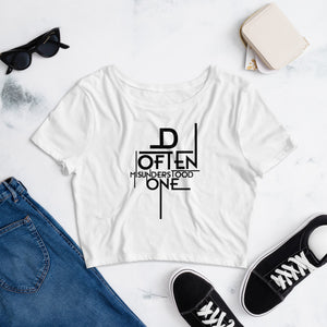 Abstract D Often Misunderstood Women’s Crop Tee